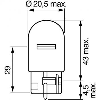 Bombilla BOSCH W21W Pure Light 12V, 21W para VW, AUDI y MERCEDES-BENZ