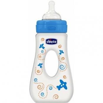 CHICCO 75725.21 BIBERON PASSEGGIO 240 ML SILICONE AZZURRO