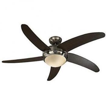 Ventilador de Techo Elica 132 BN-WN sin Control Remoto - Madera Wengué/Chrome Cepillado con Luz