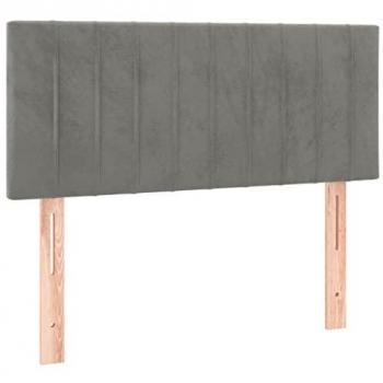 Cabecero con LED de terciopelo gris claro 90x5x78/88 cm