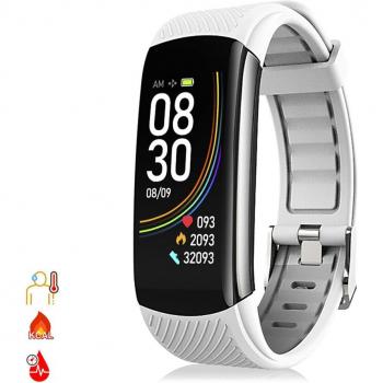 Pulsera Inteligente T118 con Medición de Temperatura Corporal, Oxígeno en Sangre y Tensión