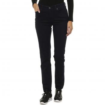 Pantalones largos de tejido elástico para mujer
