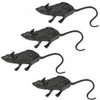 Guirca - Paquete de 4 Ratones de plástico, Color Gris, 19435.