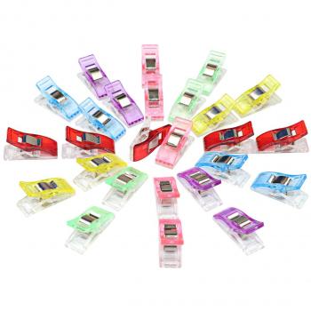 XIAO MO GU 60pcs Clips de costura,Craft Clips Milagro Multicolor Abrazadera Plástico Perfecto para bordado/costura/ganchillo etc