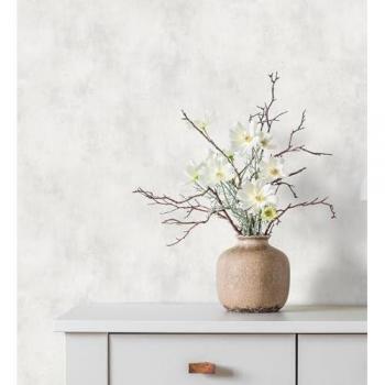 Papel Pintado Vinílico Efecto Hormigón Estucado Gris Cálido Claro Texturizado - Rollo 10 m x 0,53 m