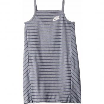 Nike G NSW Dress FLC PE Vestido, Niñas, Ashen Slate/diffused Blue/White, L