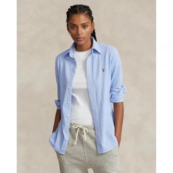 Camisa Básica de Mujer Polo Ralph Lauren Slim Fit con Logo, Color Azul, Talla L