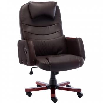 Silla de oficina de cuero sintético marrón Día y Noche