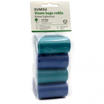 Sumsu Bolsas Higiénicas Para Perros - Pack De 8 Rollos Azul 8 Rollos