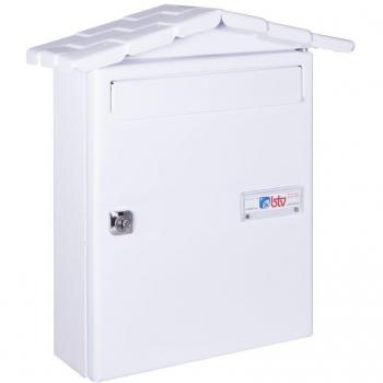 White Chalet Mailbox - Weather-Resistant Steel BTV Model 2110