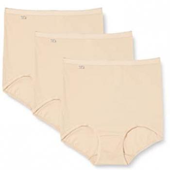 Sloggi Basic+ Maxi Women's Briefs 3-Pack - Beige Cotton
