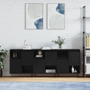 Aparador de madera contrachapada negra de múltiples capas 3 PC