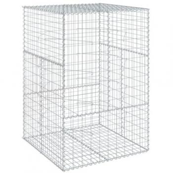 vidaXL Gabion Basket with Cover 100x100x150 cm Galvanised Iron