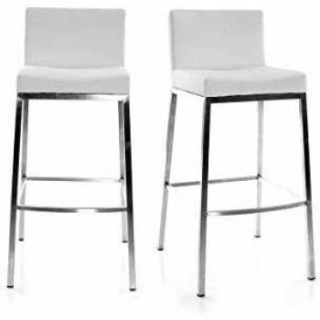 Taburete diseño 66cm blanco lote de 2 EPSILON