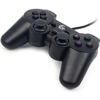 Gembird JPD-UDV-01 Gamepad PC Negro con Vibración Dual y Volante