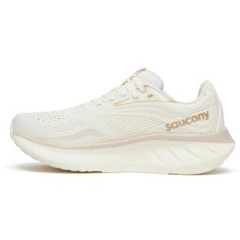 Saucony Ride 18 Women's Neutral Running Shoes - Cream/Vanilla - Size 8