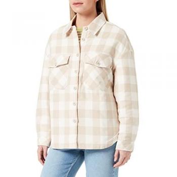 Camisa de Flanela Acolchada para Dama Urban Classics en Color Beige (Whitesand/Light Taupe)