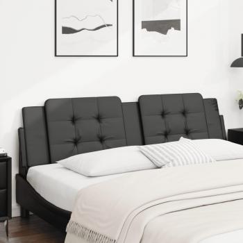 Cabecero acolchado de cama en cuero sintético negro de 180 cm Vidaxl