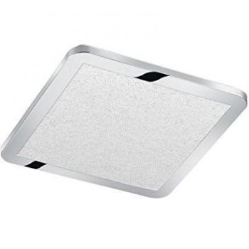 Plafón LED Cuadrado Dimmerizable 30x30 cm Cromo Efecto Cristal IP44 César