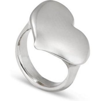 UNO de 50 - Large Heart Shaped Ring in Sterling Silver Plated - Size 12