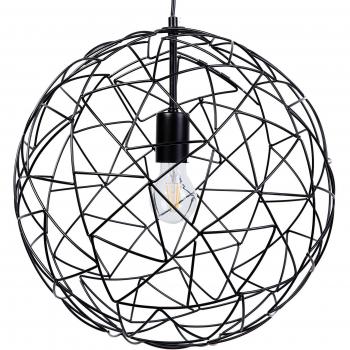 Lámpara Colgante de Techo Esfera Abierta de Metal Negro Estilo Industrial
