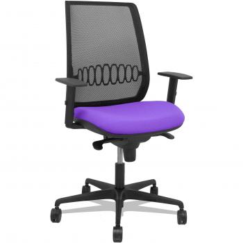 PIQUERAS Y CRESPO Alares 0B68R65 - Silla de Oficina Ergonómica, Mecanismo Sincro, Respaldo en Malla Color Lila, Asiento Acolch