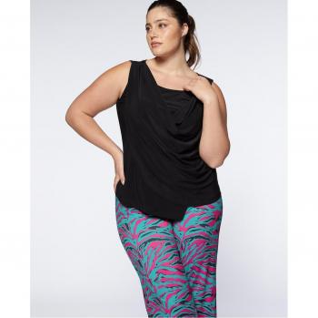 Top de mujer drapeado sin mangas