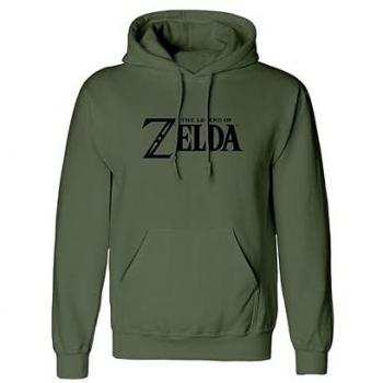 Sudadera con Capucha Unisex The Legend Of Zelda Logo y Escudo XL Verde Oliva