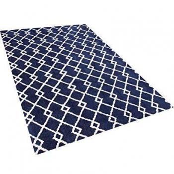 Alfombra Geométrica Azul 140 x 200 cm de Tela Moderna