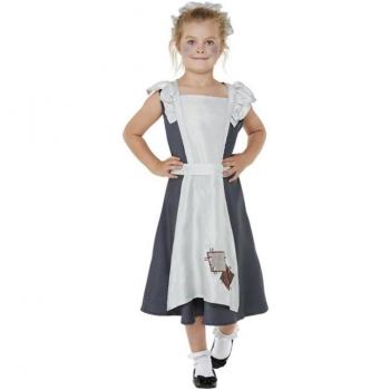Disfraz de Sirvienta Victoriana Gris para niña