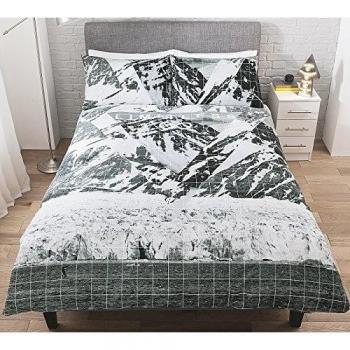 Elegante George Home Limitless Mountain Peaks Juego de funda de edredón tamaño King - 225 x 220 cm y dos funda de almohada 48 x 74 cm