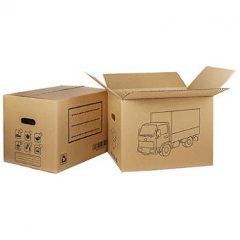 Caja de Cartón para Mudanza con Asa Troquel - Pack de 10 Unidades 50x35x35 cm