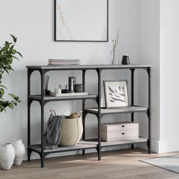Mesa consola de madera de ingeniería 102x29x75 cm en colores Negro, Roble Sonoma y Roble ahumado, ideal como mesa de sofá o mueble recibidor
