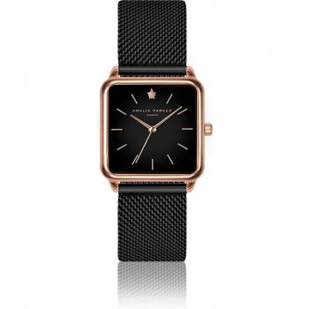 Amelia Parker Night Plaza Women's Black Mesh Watch