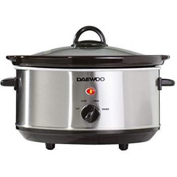 Olla de Cocción Lenta de Acero Inoxidable Daewoo 3.5 Litros - Plata