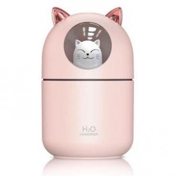 Humidificador de Gato Rosa Smartek - 2 Modos de Niebla Ajustable y Silencioso con Luz Nocturna