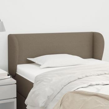 Cabecero de Tela Gris Taupe con Orejas 93x23x78/88 cm