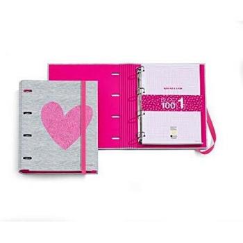 Agatha Ruiz de la Prada - Carpeta Archivador 4 Anillas con Bloc, Colección Love