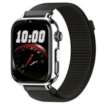 Reloj Inteligente SaveFamily SaveWatch Plus 2 - Smartwatch 4G para Niños, Pantalla AMOLED 1.85, GPS, Carcasa Plateada y Correa de Tela Negra