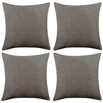 Deconovo Funda para cojin Protectora 4 Piezas 45x45cm Gris Claro