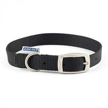 Collar de Nylon ANCOL Negro Talla 4 (35-43 cm) - Paga 3 y llévate 4, Resistente al Clima y Ligero