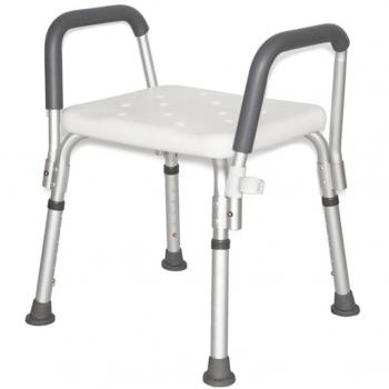 XYLUCKY YC5200 Silla de baño y Ducha Ajustable con Brazos/Banco Antideslizante Asiento de Taburete de bañera con Patas de Aluminio