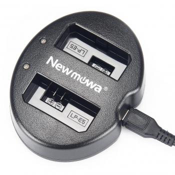 Newmowa USB Cargador Doble para Canon LP-E5 Canon EOS Rebel XS Rebel T1i Rebel XSi 1000D 500D 450D Kiss X3 Kiss X2 Kiss F …