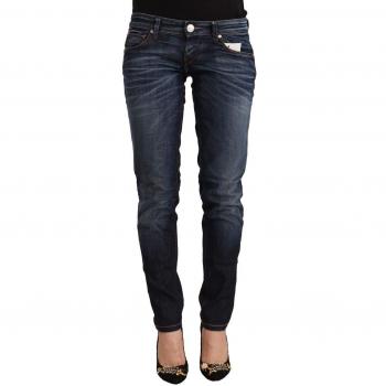 Acht Blue Washed Cotton Low Waist Skinny Jeans - W26