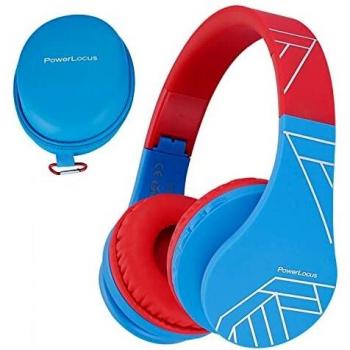Auriculares Bluetooth para niños, PowerLocus Auriculares Inalámbricos Bluetooth de Diadema, Cascos Bluetooth con Micrófono para niñas y niños con 85DB Volumen Limitado, Auriculares Plegable, Ajustable