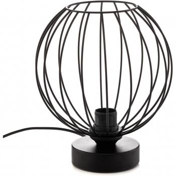 Lámpara de mesa Cumera con pantalla de jaula, Ø 24 cm - HELAM LIGHTING Helam Mercure Lampara de Mesa Negra 24cm