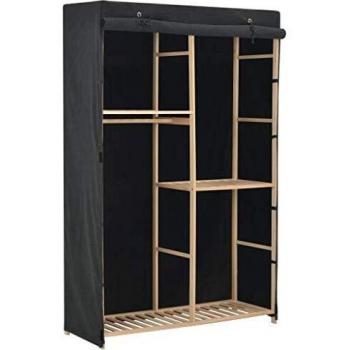 SengentoStyle Kledingkast 3-laags 110x40x170 cm stof grijs