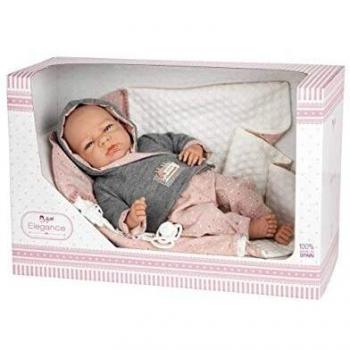 Muñeca Elegance Edur de 40 cm con Manta en Rosa y Chupete