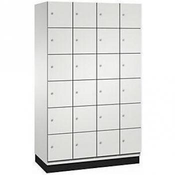Armario de compartimentos bajo llave Cambio C+P, 6 puertas, 4 compartimentos, acero gris claro, B 1200 mm