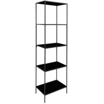 Estantería Vita Epikasa, Metal y Tablero Aglomerado de Melamina, Negro, 36x51x170 cm